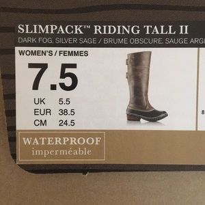 sorel slimpack riding boot dark fog